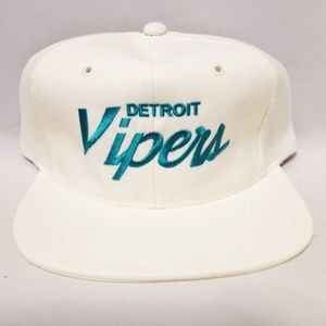 Detroit Vipers Script Snapback White Teal